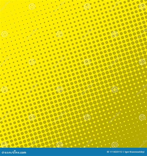 Yellow Retro Comic Book Page Background Halftone Effect Stock Vector