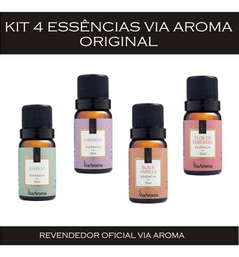 Kit 04 Essencias Via Aroma 10ml original As Mais Vendidas Frete grátis