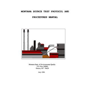 Fillable Online Deq Mt Montana Deq Source Test Protocol And