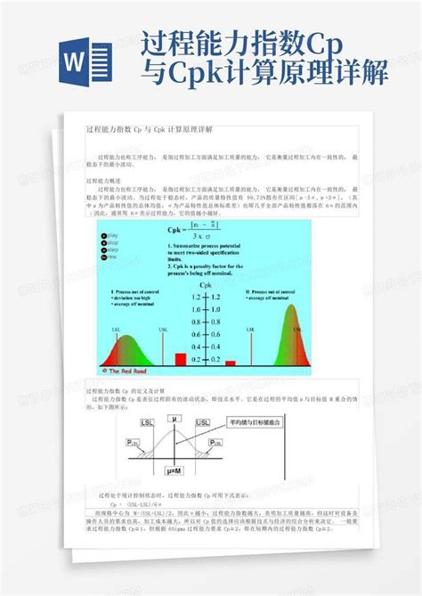 过程能力指数cp与cpk计算原理详解Word模板下载 编号qgbprvkx 熊猫办公