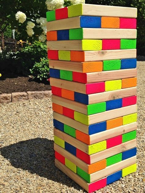 How To Make A Colorful Outdoor Giant Jenga Game Giant Jenga Game