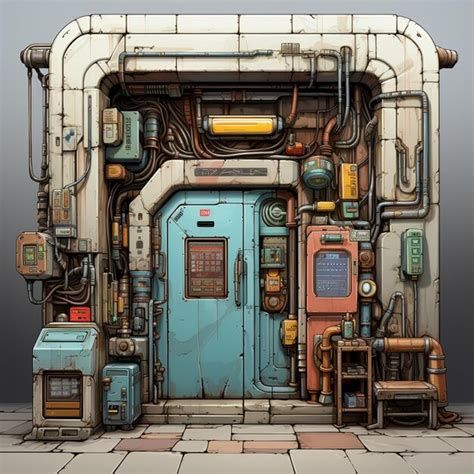 Anime Scifi Door Premium Ai Generated Image