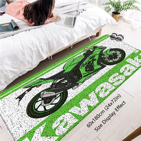 Felpudo De Motocicleta Kawasaki Alfombra De Bienvenida Para Ba O