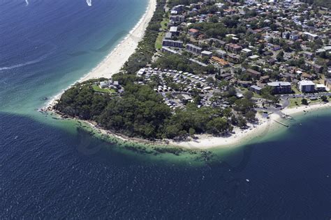 Nelson Bay Lighthouse Aerial Stock Photos - Port Stephens - Little ...