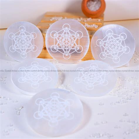 Astro Symbol Selenite Charging Plate Recharging Crystals