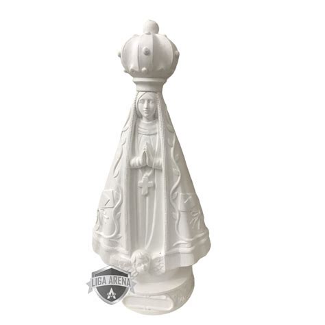 Imagem De Nossa Senhora Aparecida Cm Em Gesso Cru Coroa Grande