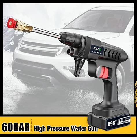 Cordless High Pressure Washer Spray Water Gun 300W 60Bar Pressure Car