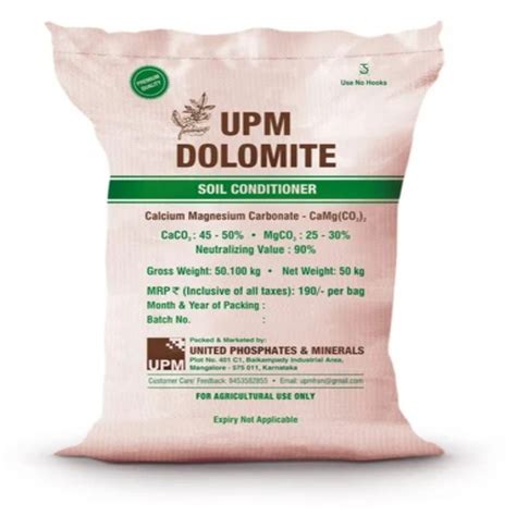 UPM Dolomite Soil Conditioner Packaging Type Bag Packaging Size 50