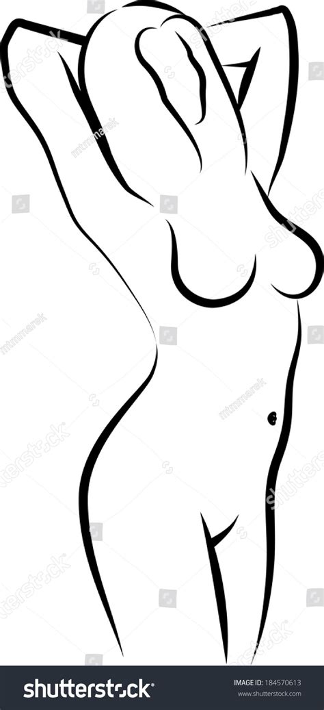 Sketch Naked Woman Stock Vector Royalty Free 184570613