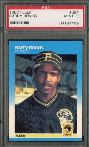 Fleer Barry Bonds Rookie Card Rc Psa Mint Centered Well