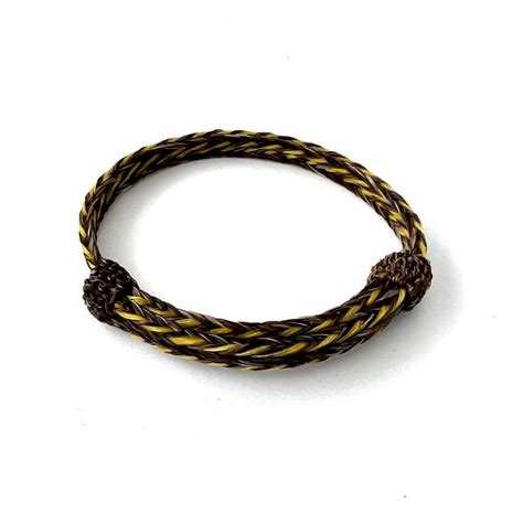 Pulsera Crin Doble Caf Con Amarillo Albor Arte Mx