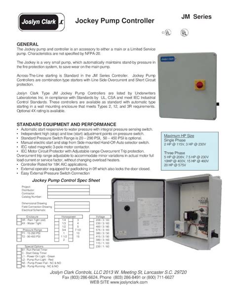 Pdf Jm Series Jockey Pump Controller Maida Intlmaidaintl