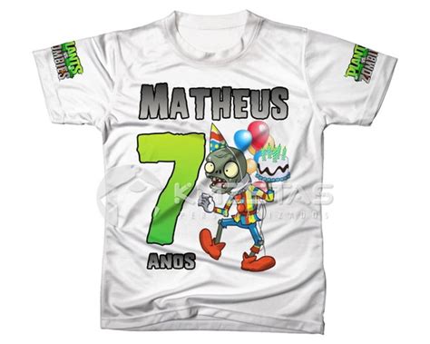 Blusa Plants Vs Zombies Aniversário Personalizada Elo7