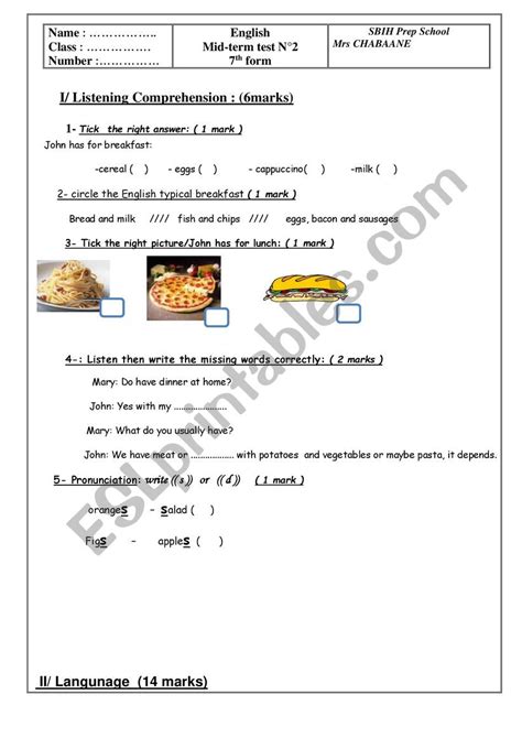 Mid Term Test Esl Worksheet By Dami Latifa