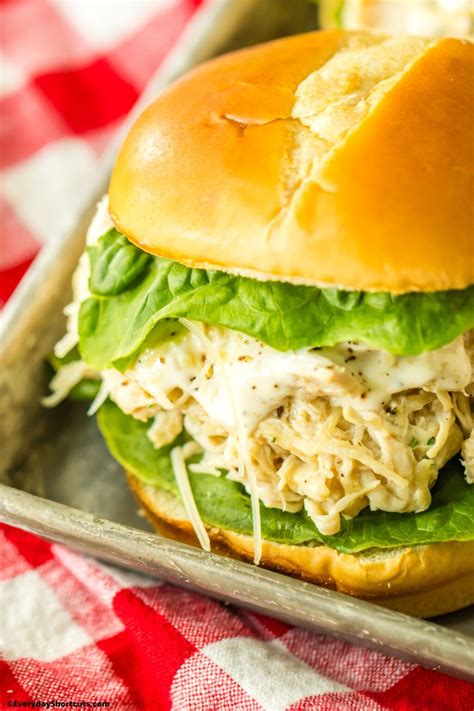 Slow Cooker Chicken Caesar Sandwiches Everyday Shortcuts