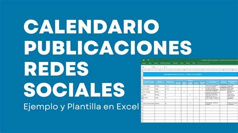 Calendario De Publicaciones En Redes Sociales Excel Ejemplo YouTube