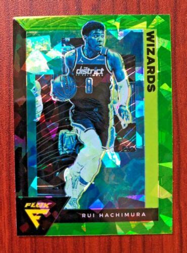 RUI HACHIMURA 2020 21 Panini Flux Green Cracked Ice PRIZM Card RC 175