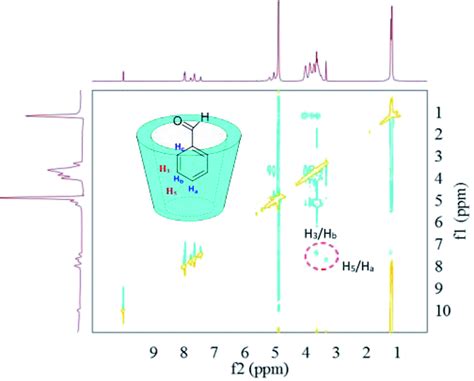 D Roesy Map Of The Inclusion Complexes Of Hp Cd With Benzaldehyde