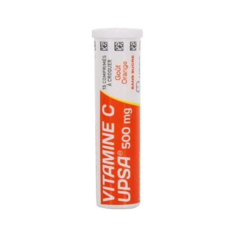 Vitamine C Upsa 500mg 30 Comprimés à Croquer Orange