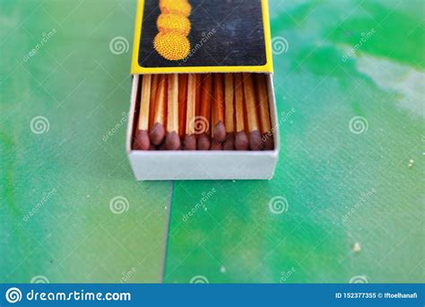 Matches In Box Green Background Stock Image Image Of Burn Close