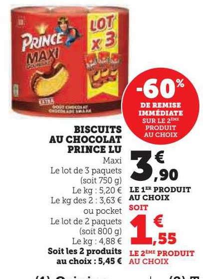 Promo Biscuits Au Chocolat Prince Lu Chez Super U Icatalogue Fr