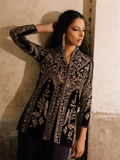 Rani Jacket W Loose Pant Misha Lakhani Pakistani Fancy Dresses