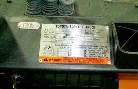 Forklift Data Plates How To Read And Understand Them 51 Off