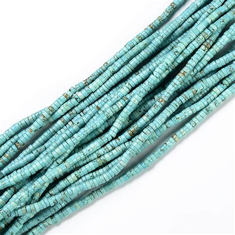 Natural Turquoise Heishi Rondelle Shape Genuine Natural Color Turquoise Gemstones Loose Beads 4×