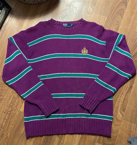 Polo Ralph Lauren Vintage 90s Polo Ralph Lauren Stripped Knit Crewneck Sweater Grailed