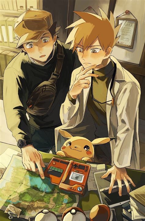 Pikachu Red And Blue Oak Pokemon And More Drawn By Tokeru Danbooru