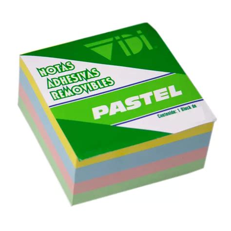 Notas Adhesivas Vidi 3 Pulg X 3 Pulg Cubo Pastel 400 Hojas Ofimart