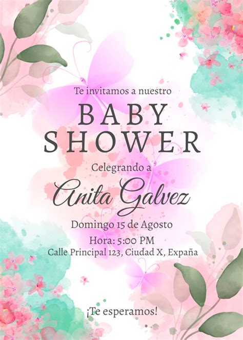 Invitaci N Floral Para Baby Shower Grafikori