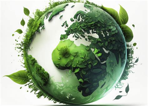 World Earth Day Concept Illustration Of The Green Planet Earth On A