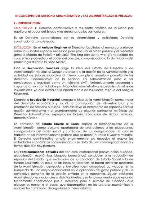 Pdf El Concepto Del Derecho Administrativo Y Las · Derecho