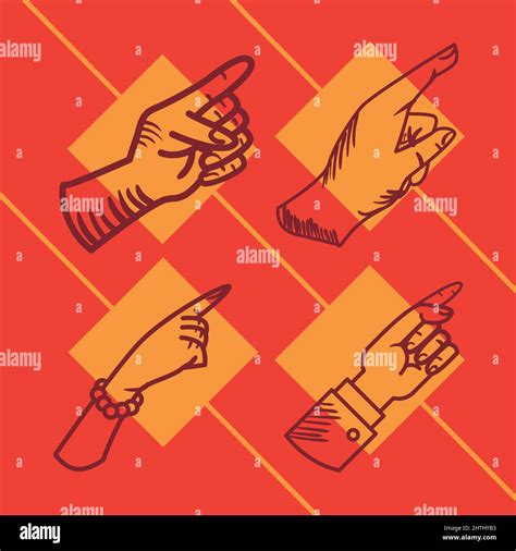 Four Hands Pointing Stock Vector Image And Art Alamy