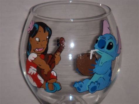 No Way Lilo And Stitch Wine Glass Personalized By Bibbidibobbidibooze 30 00 Hand Painted