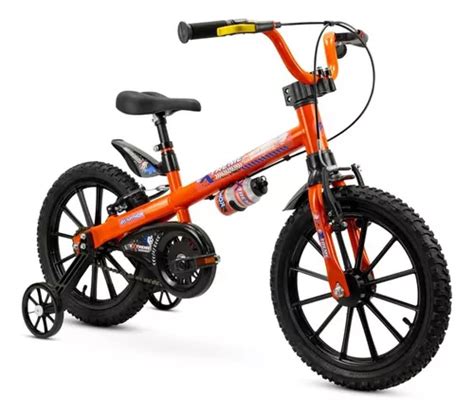 Bicicleta Infantil Aro 16 Laranja Preta Extreme Nathor Parcelamento