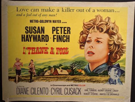 Lot I Thank A Fool Starring Susan Hayward And Peter Finch 1962 Usa