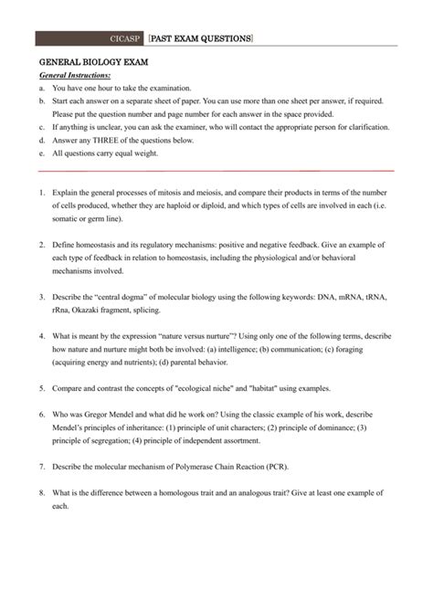 past exam questions