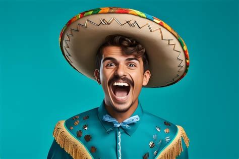 Premium Ai Image Funny Mexican Man In Colorful Male Mexico National