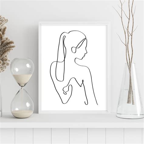 Nude Woman One Line Drawing Female Figure Printable Wall 49 OFF