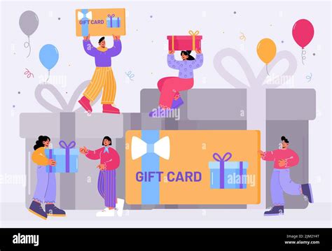 T Card Customers Reward And Loyalty Program Concept Tiny Buyers At