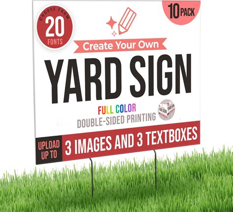 Ten 10 Pack Custom Personalized 18x24 Yard Signs