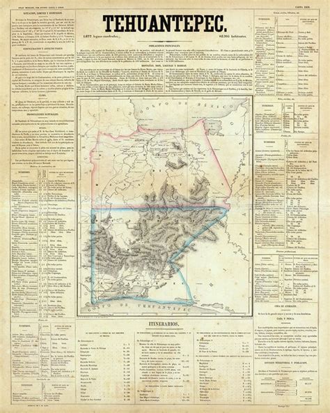 Map of Tehuantepec Mexico 1858. Vintage restoration | Etsy