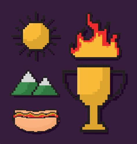 Pixel Art Items Set 21387610 Vector Art At Vecteezy