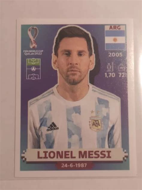 LIONEL MESSI PANINI FIFA World Cup Qatar 2022 Sticker ARG 20 Argentina