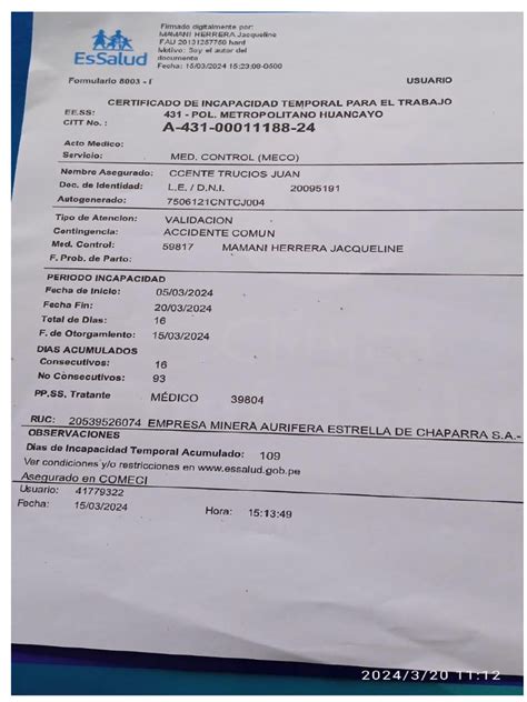 Certificado De Incapacidad Laboral Pdf