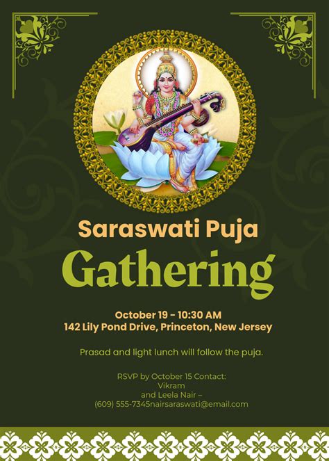 Free Puja Invitation Templates Editable And Printable