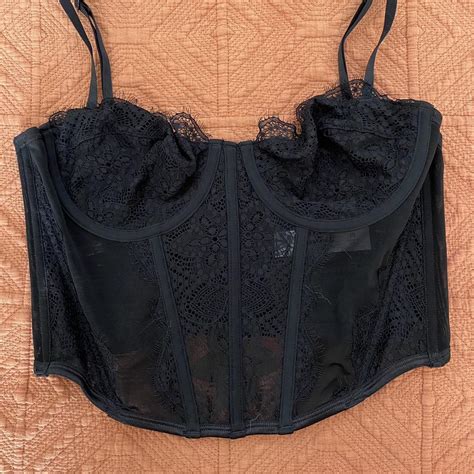 Lacey Black Corset Brand New Size 10 Depop