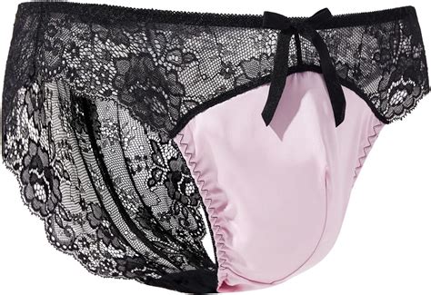 Men S Sissy Lace Pouch Panties Sexy Briefs Lingerie Underwear For Men Pink EBay